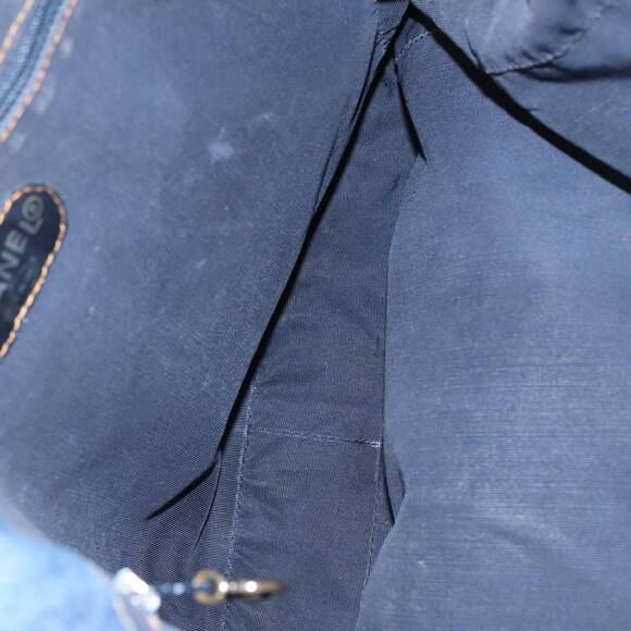 CHANEL Coco Mark Chain Tote Bag Denim Blue CC - Picture 10 of 16